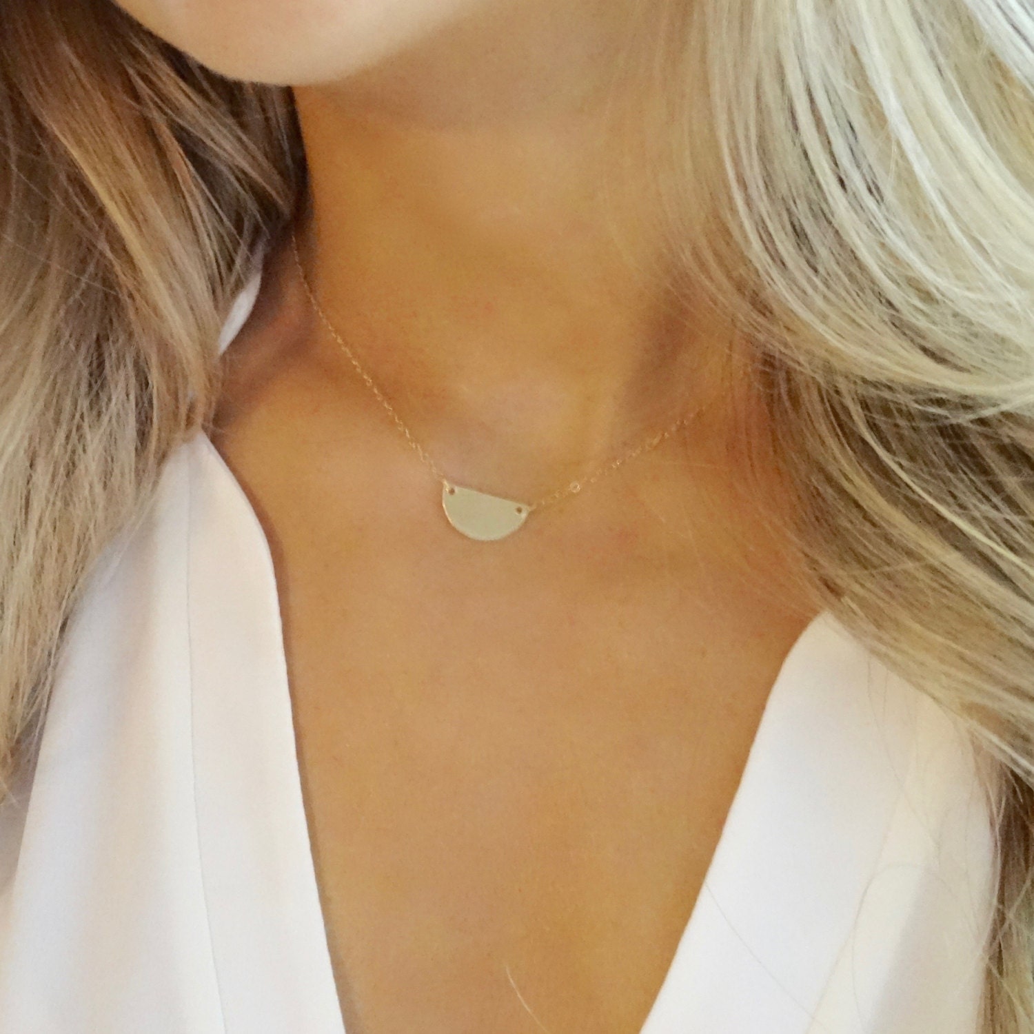 Half Moon Necklace 14k Gold Fill 