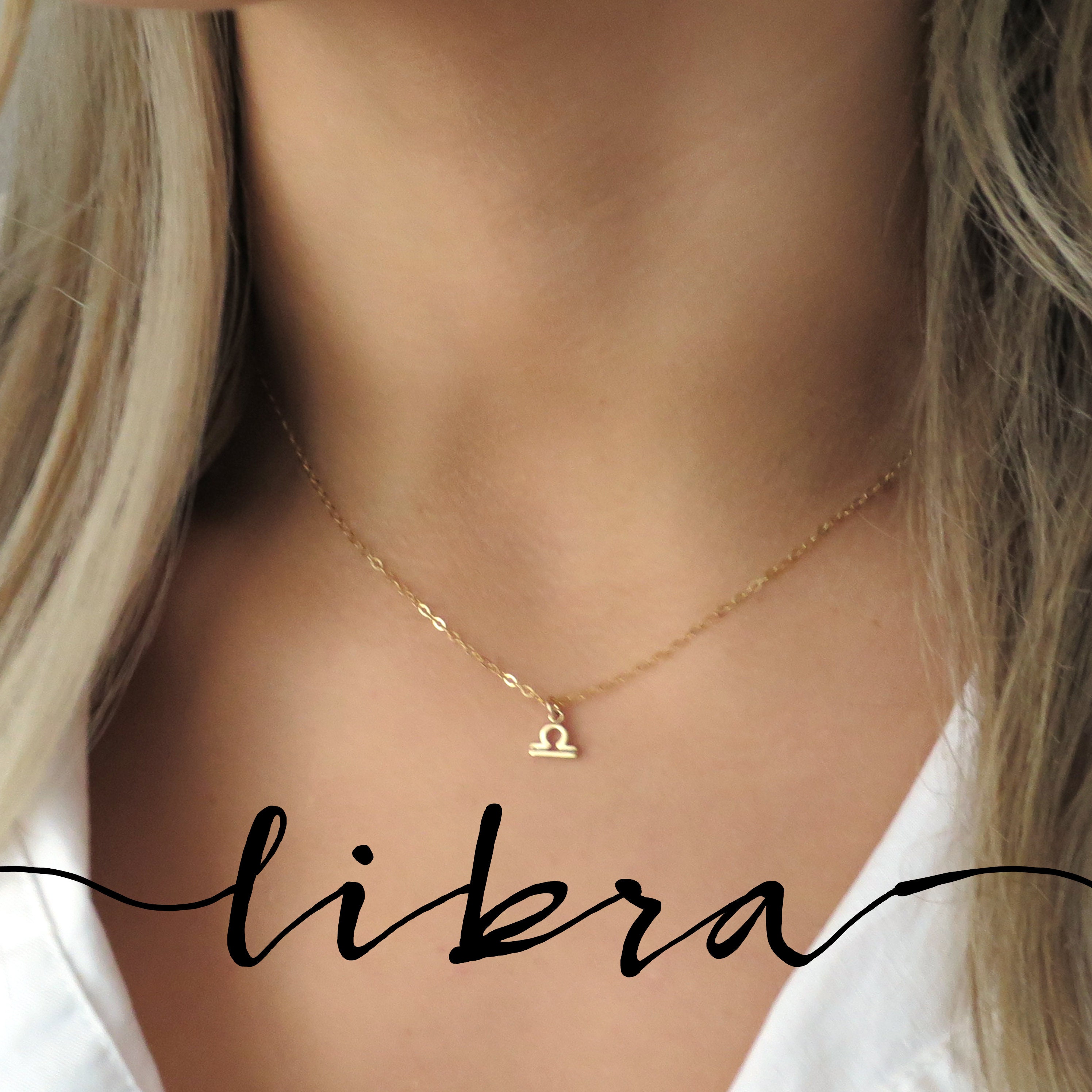 【ana luisa】ZODIAC NECKLACE 天秤座 ゴールド ネックレス ゴールドの天秤座ジュエリー、繊細な天秤座ネックレス、小さな