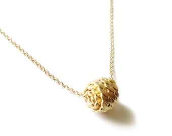 Nautical Ball Necklace, Gold Ball Necklace, Delicate Gold Necklace, Nautical Necklace, 14k Gold Filled Necklace, Gold Pendant