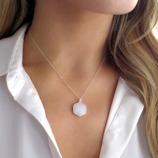 Silverly Collana Esagonale Aperta Intrecciata – Argento 925, Catena Sottile 45 Cm, Gioiello Ipoallergenico In Confezione Regalo