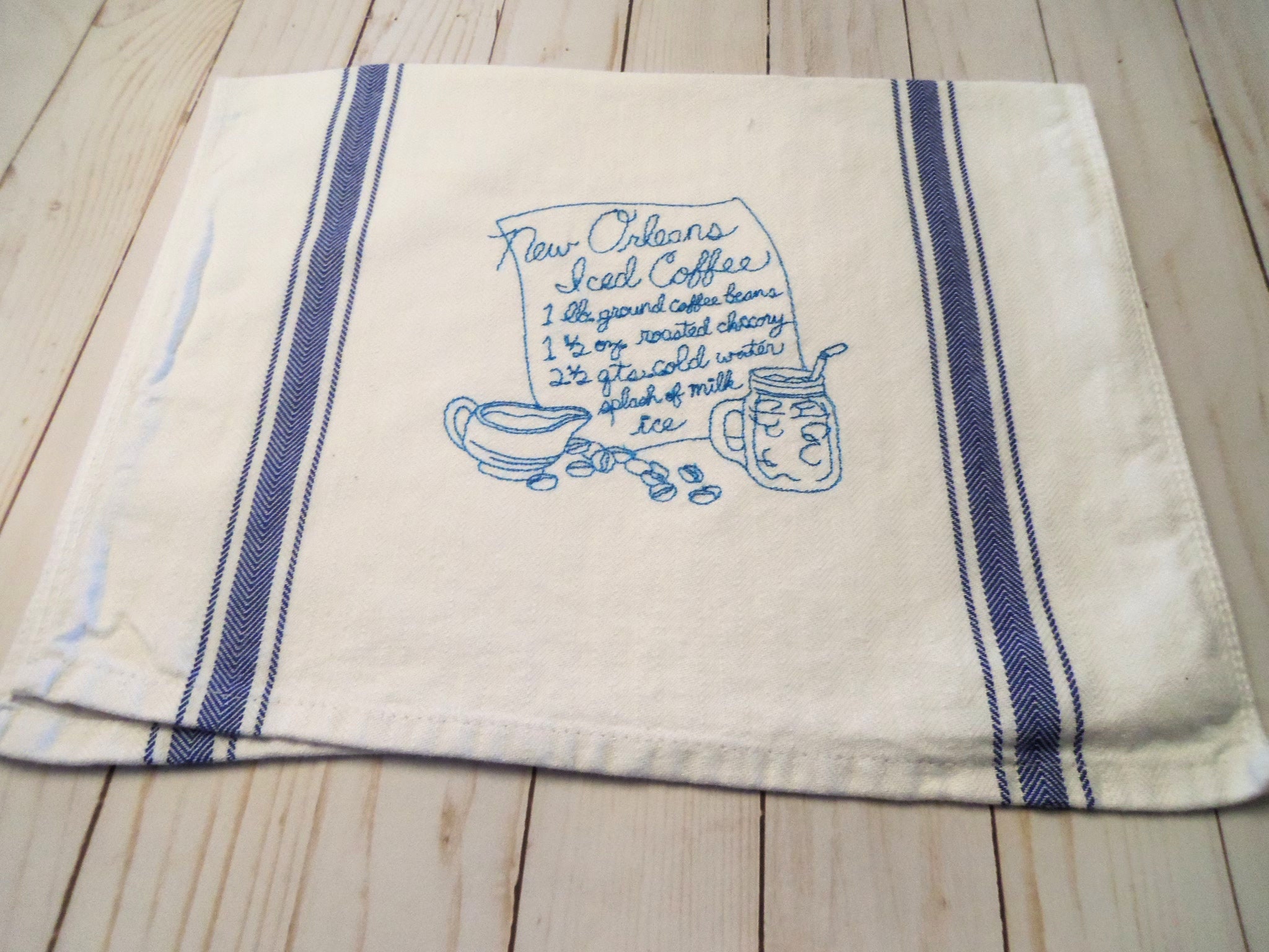 Navy Chicory Kitchen Towel : Blue