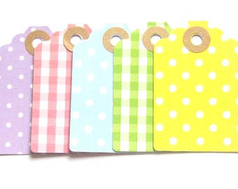 Small Gift Tags, Pastel coloured tags,  12 tags, Gift wrapping