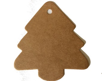 Small Christmas Tree Kraft Tags | Available in 5s, 10s or 20s | Just add twine | Perfect for Christmas gift wrapping  - UK Based