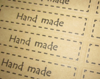 Handmade Stickers, handmade Labels,  sheets of 16, stickers for handmade items, Size 7cm x 1.4cm