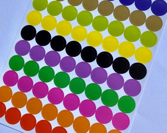 planner stickers, planner dots, round stickers, coloured stickers, journal stickers, sticker sheet, mini dots, dot stickers, small stickers
