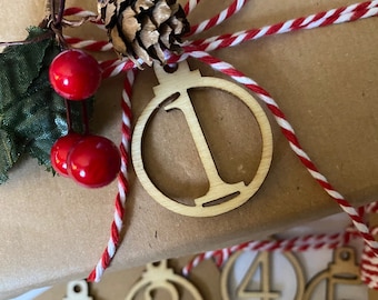 Wooden Christmas Advent calendar tags, Advent Calendar Tags, Wooden Christmas Tags, Number Tags & Twine, Advent Numbers,