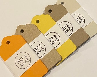 Orange favour tags, Yellow favour tags, Brown favour tags, Wedding favour tags, Orange gift tags, Yellow Gift Tags
