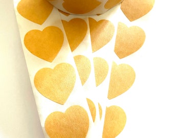 Gold Heart Stickers 27x24mm From 10-100 Stickers