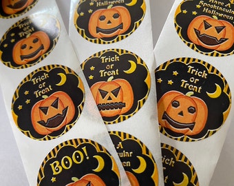 Halloween Stickers, Halloween Treat Stickers, Stickers 2.5cm, Trick or Treat, Halloween decor, Small Halloween Stickers, Party bags