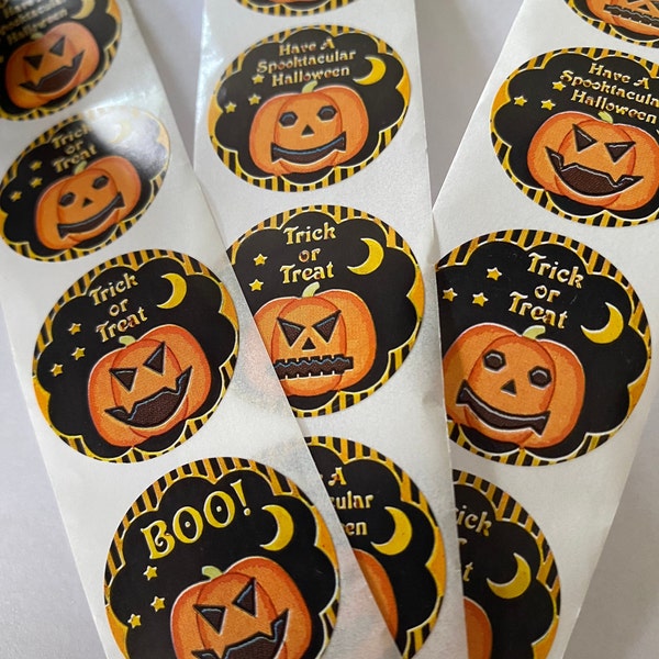 Halloween Stickers, Halloween Treat Stickers, Stickers 2.5cm, Trick or Treat, Halloween decor, Small Halloween Stickers, Party bags