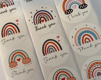 Rainbow Thank You Stickers, Thank you labels, Teachers thank you, Small business stationery, Rainbow labels,