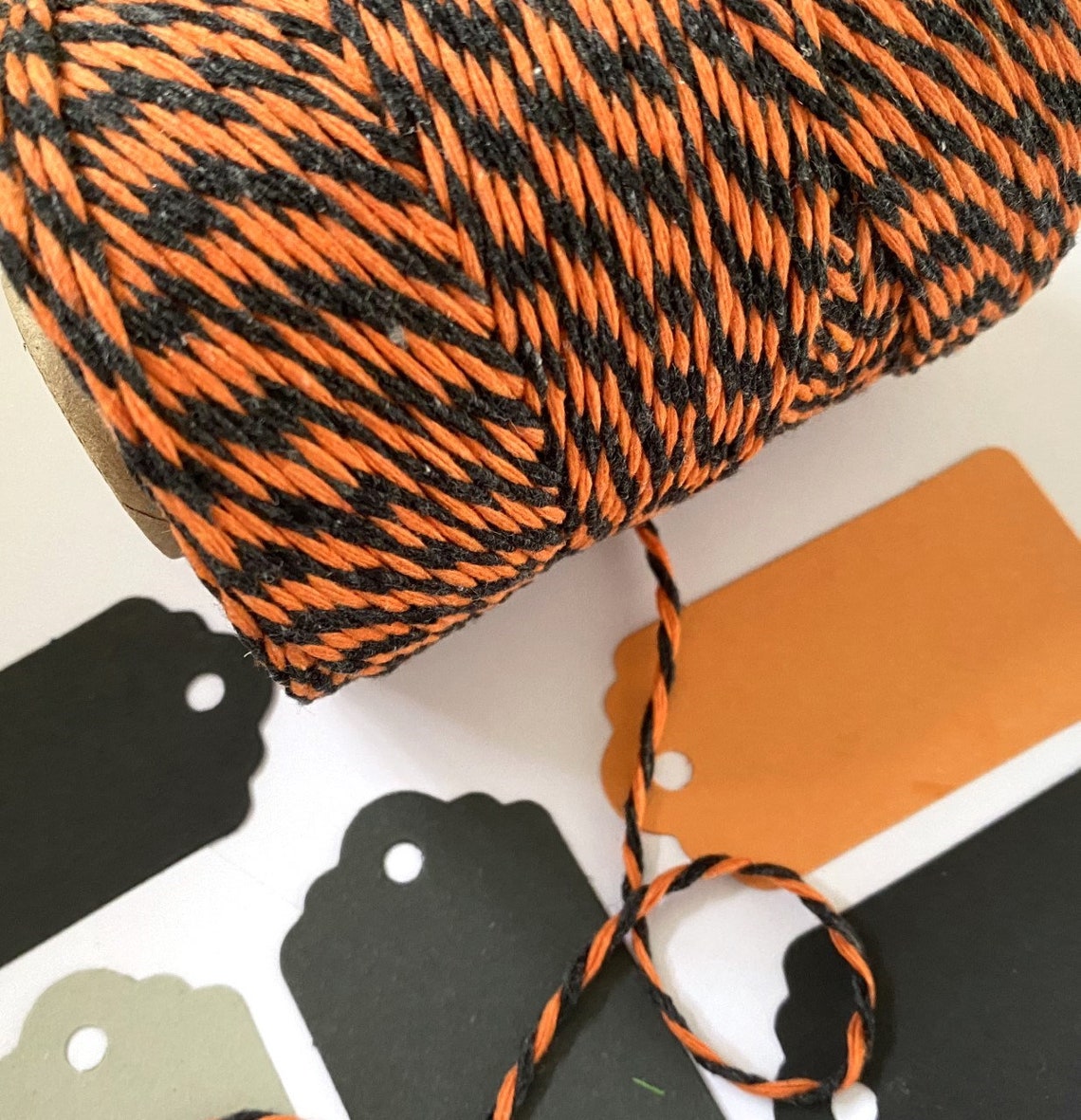 Orange & Black Cotton Twine 5 10 or 20m Halloween Twine Etsy.de