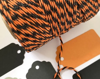 Halloween Cotton Twine: Orange & Black Party Decor