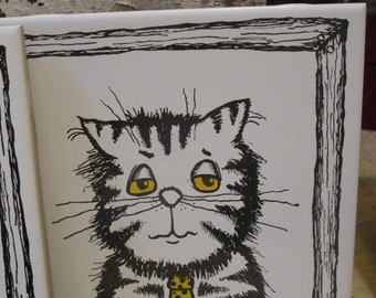 Hilarious cat Tiles - Sold as a set.
