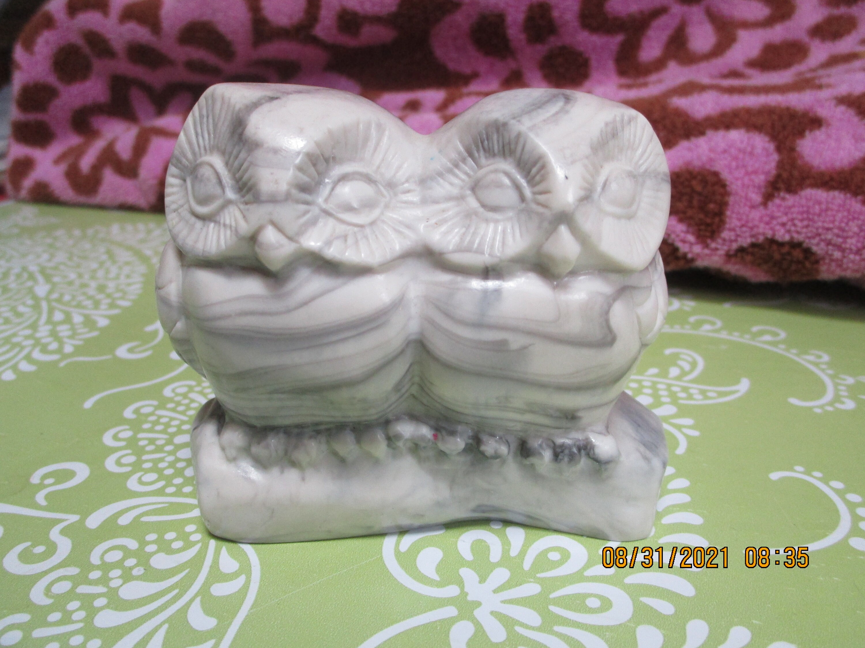 Vintage Marblecraft twin owls. Made in Canada.