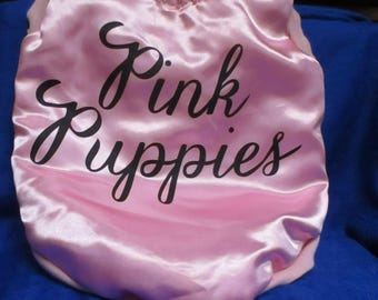 Pink Puppies lined silk dog jacket