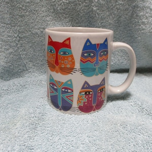 Lauren Burch Fantastic Felines Cat Head Mug - Rare