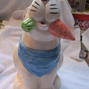 Gorgeous Bunny Rabbit Coco Dowley Cookie Jar  Vintage