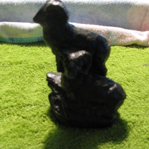 Vintage Coal Sculpture of Mountain Goats in BC.