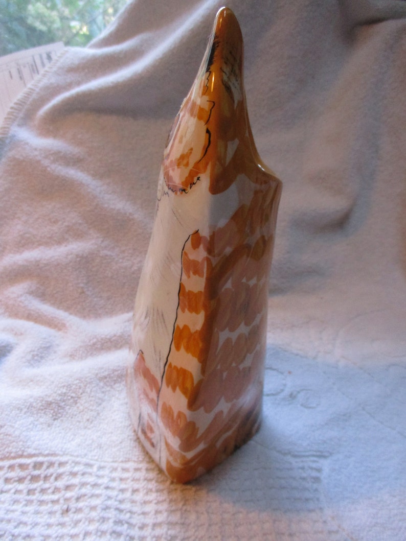 Orange Tiger Tabby Cat Vase, 90s Cats by Nina Lyman Head Vase, Hand