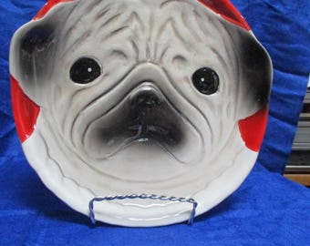 Embossed pug decor plate featuring life size face super cute