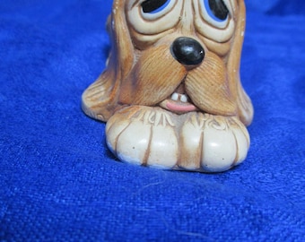 Pendelfin Dog Figurine "Pooch" Made in England Hand Painted PenDelfin Puppy Red Blanket