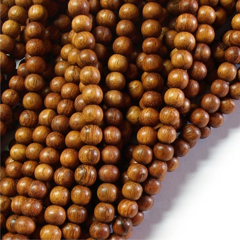 WDRD-06BY Round 6mm Bayong Wood Bead 16 Inch Strand