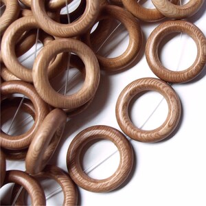 Wood Bead, Donut 28mm, Rosewood - 8 Inch Strand (WDDO-28RS)