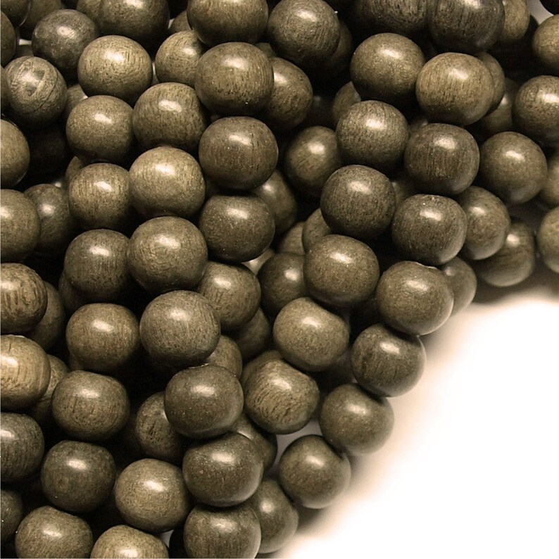 WDRD-10GR Wood Bead Ten 16 Inch Strands Round 10mm Graywood