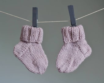 Baby wollen sokken, Handgebreide wollen sokken, pasgeboren sokken, Preemie wollen sokken, zuivere wollen sokken, Babyshower gift