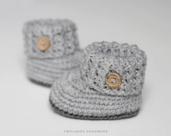Baby booties, crochet booties, baby socks, baby shoes, grey baby booties, baby socks, baby shower gift
