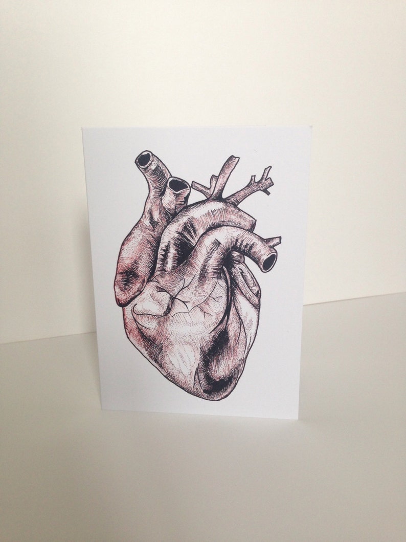 Alternative Valentine's Day anatomical heart card | Etsy