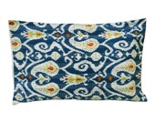 29" X 18" Navy Blue Cotton Throw Pillow Sham Kantha Stitch Decorative Beautiful Cushion Cover Indian Home Decor Pillow Case  PL9124