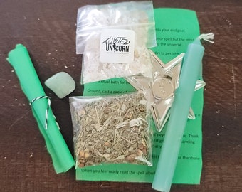 Spell Kit for Money & Opportunity Witch kit Intention Spell Kit Abundance