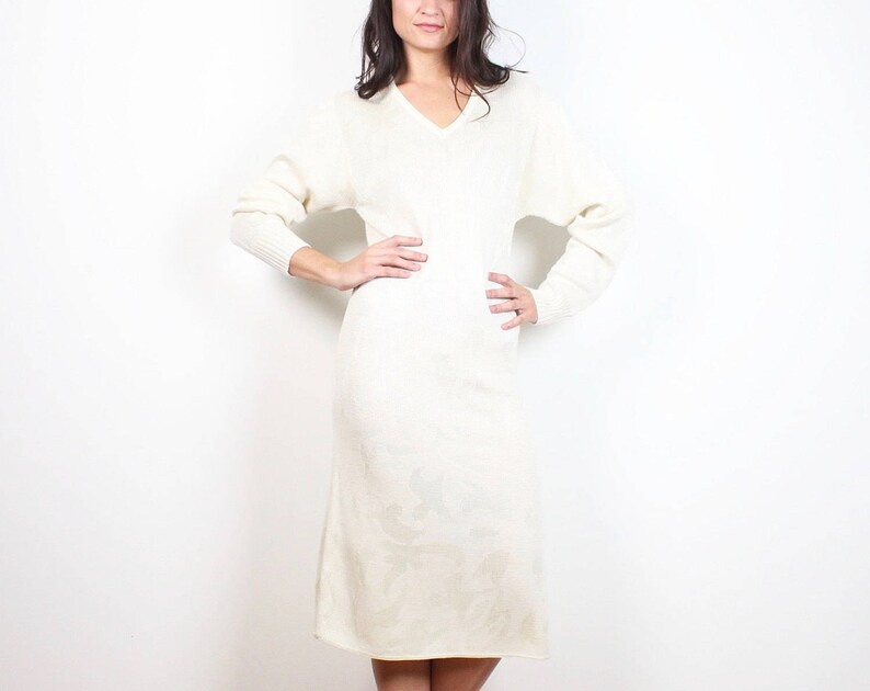 cream midi jumper dress