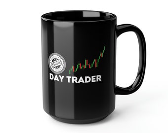Certified Day Trader Coffee Mug, Stock Investor, Perfect Gift For Bear, or Bull Market Options Traders, Black Mug, 15oz