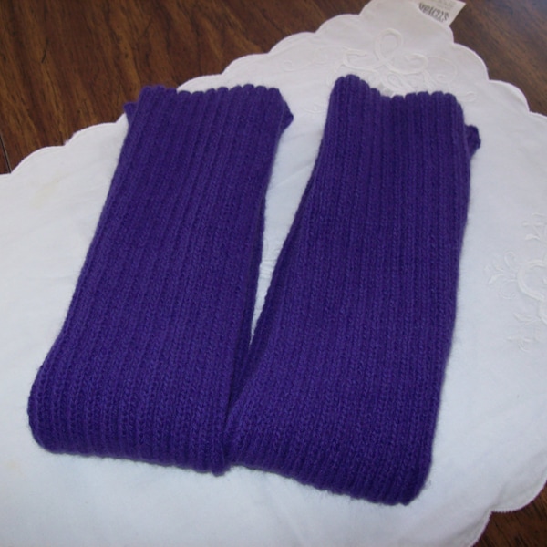 Purple Hand Knitted Leg Warmers, Womens Leg Warmers, Teens Leg Warmer, Dance Leg Warmers, Warm Legwarmers, Leggings, Tights, Yoga Legwarmers