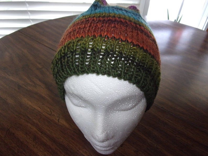 Knitted Unisex Hats, Hand Knitted Wool and Acrylic Ski Hats