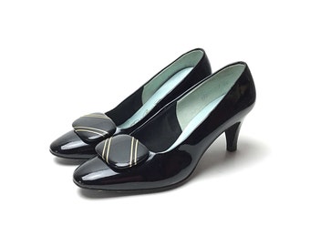 1960s Shoes 60s Shoes Mod Shoes Black 60s Shoes Black 1960s Shoes 1960s Black Pumps 60s Black Pumps Size 7 Shoes Vintage Shoes Womens Shoes