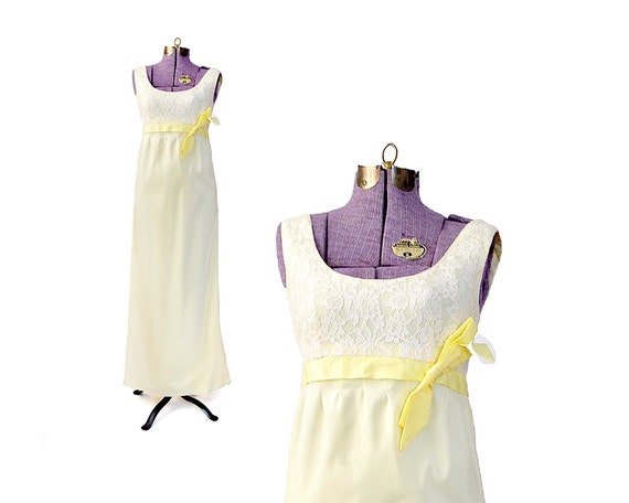 1960s Prom dress yellow formal dress vintage prom