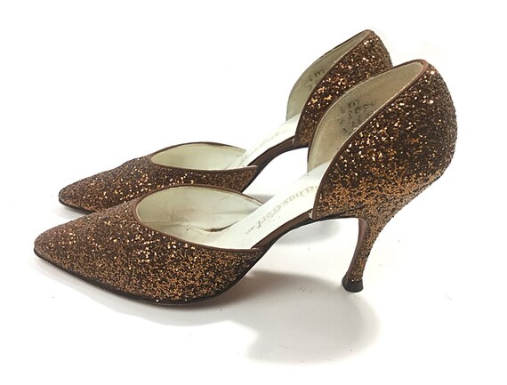 bronze glitter shoes