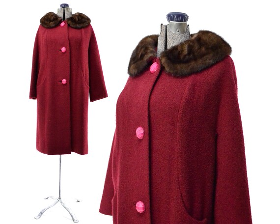 Maat M Vintage jaren 1950 rode vacht Swing trapeze 1960s 60s De 20+ beste afbeeldingen van Jacket Parka | jassen, bont