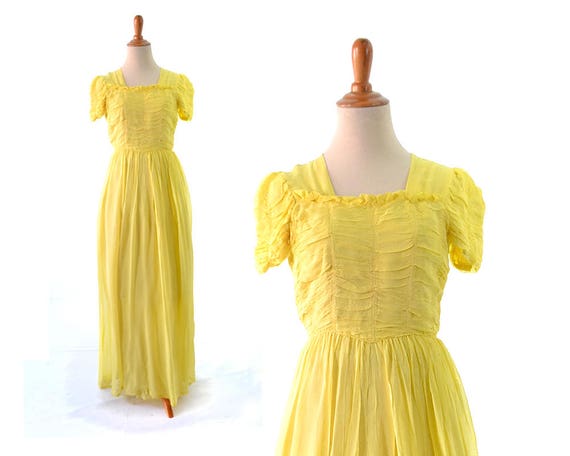 1930s Dress 30s Dress yellow dress long dress form