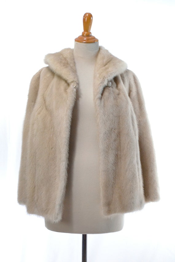 White Fur Coat Real Fur Mink Azurene Jacket Vintage 1… Gem