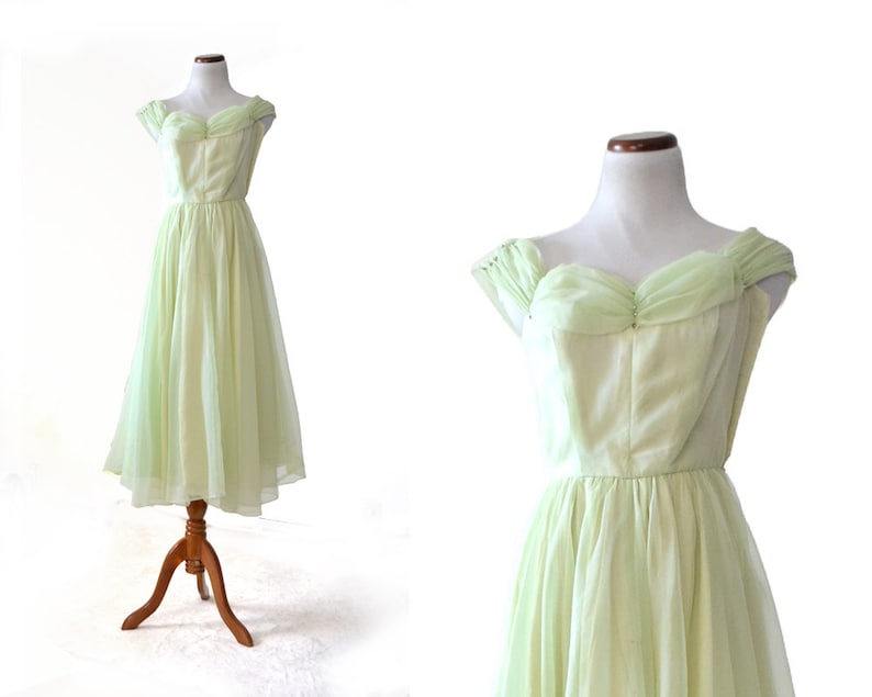 green 1940s dress