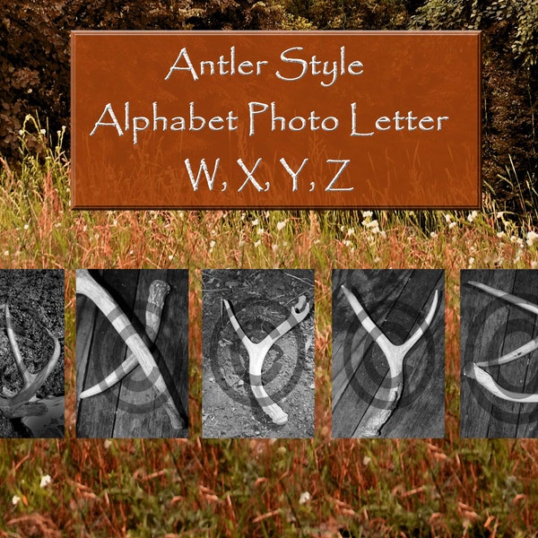 Antler Alphabet Art Letter Digital Download