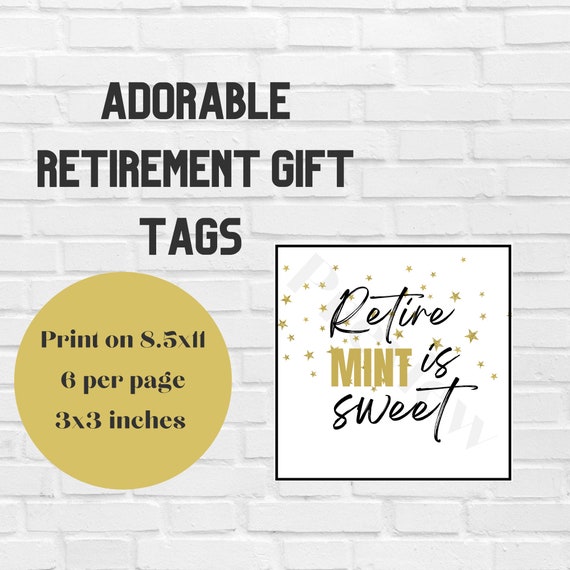 Printable Retirement Gift Tag Retire MINT is Sweet Favor | Etsy