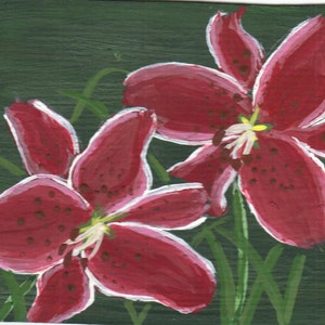 ACEO- Original Painting-Stargazer Lily- By the Artist