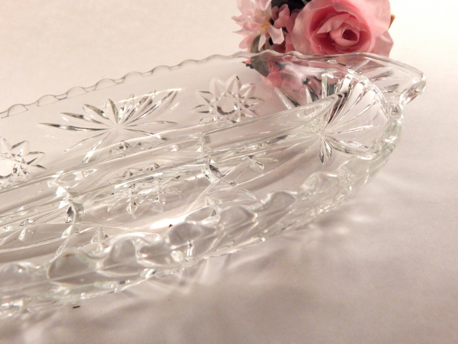 Clear Pressed Glass Divided Dish Candy Nut Relish Serving Bowl - Etsy