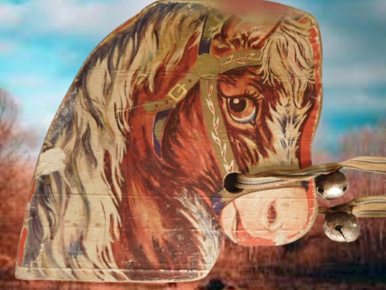 Stick Horse Head Childrens Wooden Pony Stick Toy Vintage 1950s Etsy